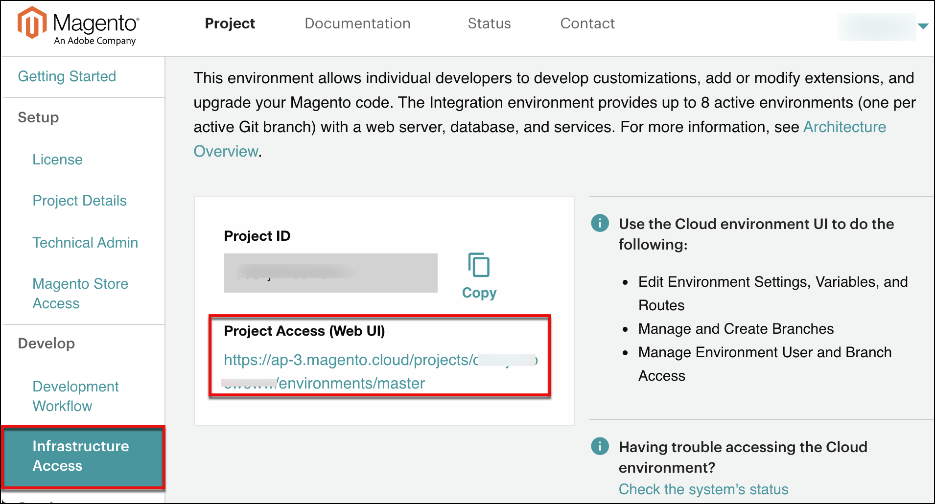 Cloud project portal