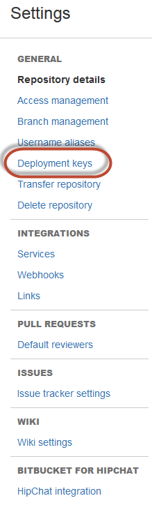Bitbucket deploy key