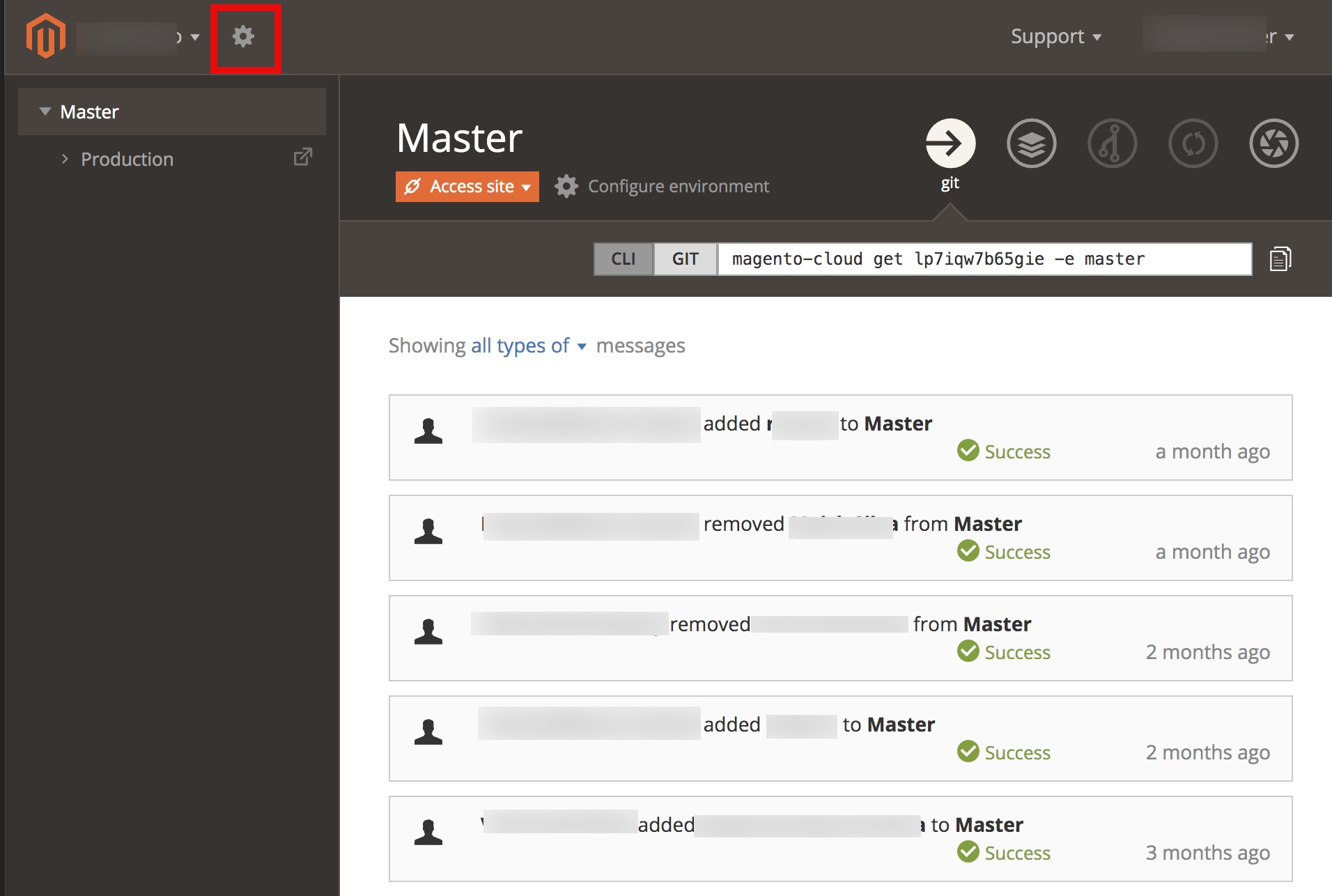 configure environments