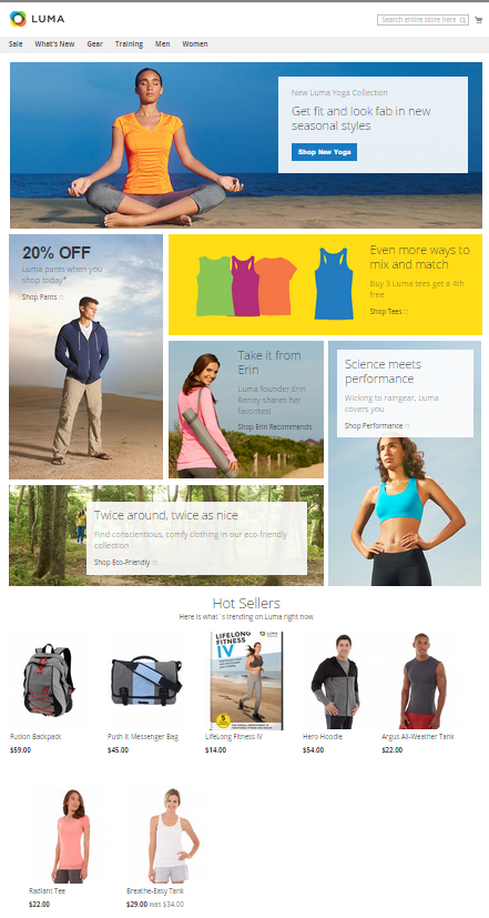 Magento storefront with the Luma theme